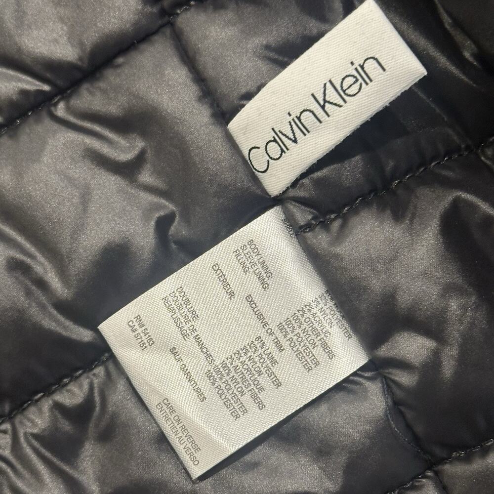 Calvin Klein Men’s Med Wool Duffle Navy Coat Jacket Removable Hood EUC - Picture 14 of 16